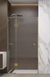Душові двері Wave Glass Marsell профіль золото, скло прозоре 90х200 см