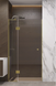 Душові двері Wave Glass Marsell профіль золото, скло коричневе 90х200 см