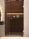 Душові двері Wave Glass Katris профіль хром, скло матова бронза 120х200 см