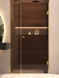 Душові двері Wave Glass Katris профіль золото, скло коричневе 110х200 см