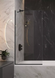 Шторка для ванної Wave Glass Margo профіль чорний скло прозоре 80х150 см