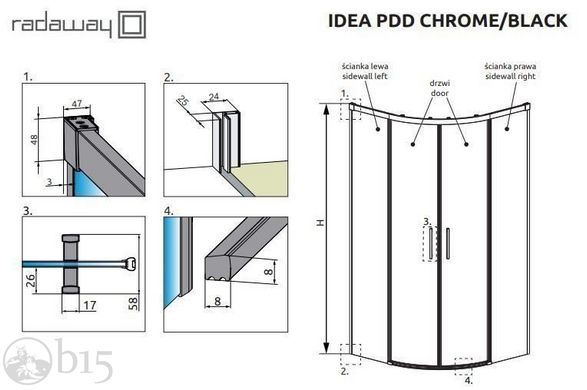 Душова кабіна RADAWAY Idea PDD 80Lx120Rx200 стекло прозора 387139-01-01 + 387154-01-01 цена, купить Душова кабіна RADAWAY Idea PDD 80Lx120Rx200 стекло прозора 387139-01-01 + 387154-01-01 в Киеве, Харькове, Днепре, Одессе, Запорожье, Львове. Душова кабіна RADAWAY Idea PDD 80Lx120Rx200 стекло прозора 387139-01-01 + 387154-01-01: описание, продажа.