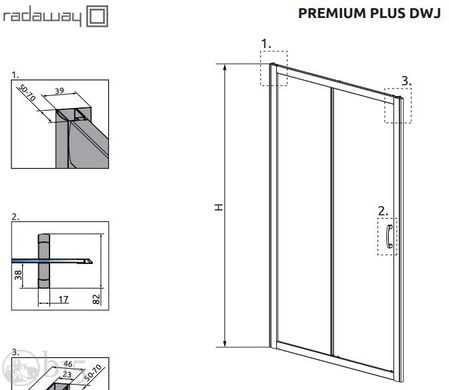 Душевая дверь RADAWAY Premium Plus DWJ 130 см стекло прозрачное 33333-01-01N цена, купить Душевая дверь RADAWAY Premium Plus DWJ 130 см стекло прозрачное 33333-01-01N в Киеве, Харькове, Днепре, Одессе, Запорожье, Львове. Душевая дверь RADAWAY Premium Plus DWJ 130 см стекло прозрачное 33333-01-01N: описание, продажа.