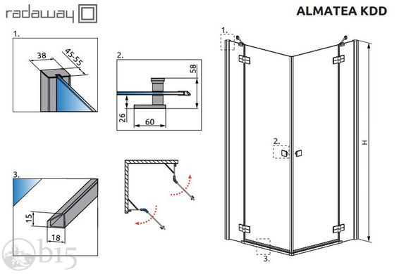 Душевая кабина RADAWAY Almatea KDD 90Lх90R 32152-01-01N цена, купить Душевая кабина RADAWAY Almatea KDD 90Lх90R 32152-01-01N в Киеве, Харькове, Днепре, Одессе, Запорожье, Львове. Душевая кабина RADAWAY Almatea KDD 90Lх90R 32152-01-01N: описание, продажа.