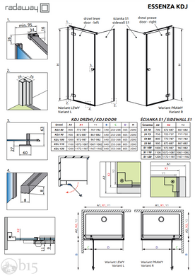 Душова кабіна RADAWAY Essenza Black KDJ 80Lx100x200 1385043-54-01L+384052-01-01 цена, купить Душова кабіна RADAWAY Essenza Black KDJ 80Lx100x200 1385043-54-01L+384052-01-01 в Киеве, Харькове, Днепре, Одессе, Запорожье, Львове. Душова кабіна RADAWAY Essenza Black KDJ 80Lx100x200 1385043-54-01L+384052-01-01: описание, продажа.