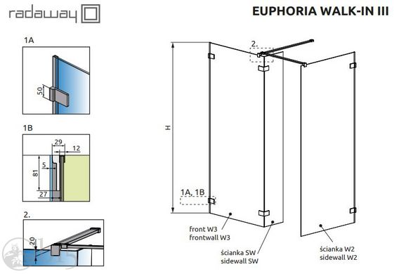 Душова кабіна RADAWAY Euphoria Walk-In III 80x100x200 383130-01-01+383122-01-01+383160-01-01 цена, купить Душова кабіна RADAWAY Euphoria Walk-In III 80x100x200 383130-01-01+383122-01-01+383160-01-01 в Киеве, Харькове, Днепре, Одессе, Запорожье, Львове. Душова кабіна RADAWAY Euphoria Walk-In III 80x100x200 383130-01-01+383122-01-01+383160-01-01: описание, продажа.