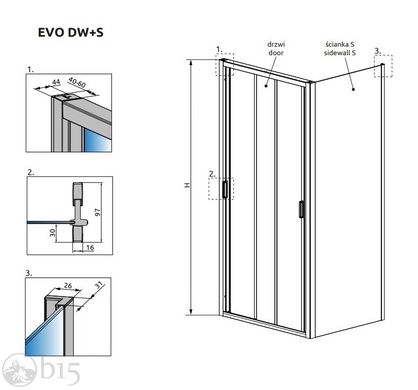 Душова кабіна RADAWAY Evo DW+S 120x75x200 335120-01-01 + 336075-01-01 цена, купить Душова кабіна RADAWAY Evo DW+S 120x75x200 335120-01-01 + 336075-01-01 в Киеве, Харькове, Днепре, Одессе, Запорожье, Львове. Душова кабіна RADAWAY Evo DW+S 120x75x200 335120-01-01 + 336075-01-01: описание, продажа.